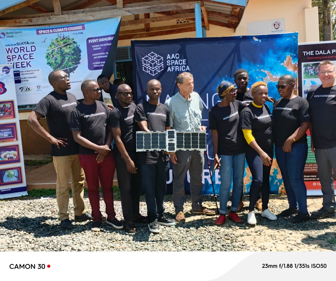 Dala Project youth and partners at a STEM outreach event in Siaya County
